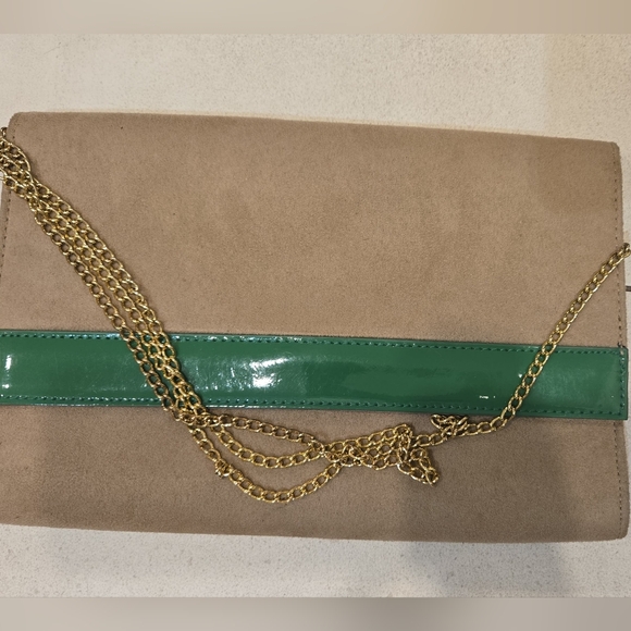 H&M Tan and Green Clutch - Picture 3 of 4